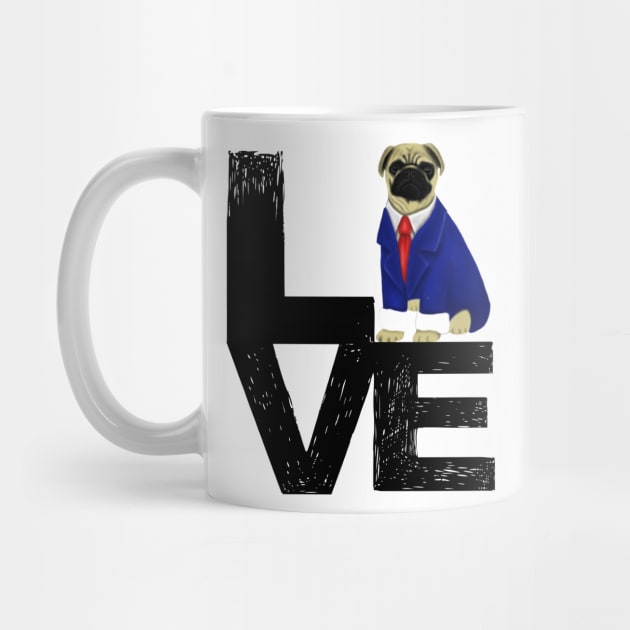 Pug Love Dog Lovers Gift by Merchweaver